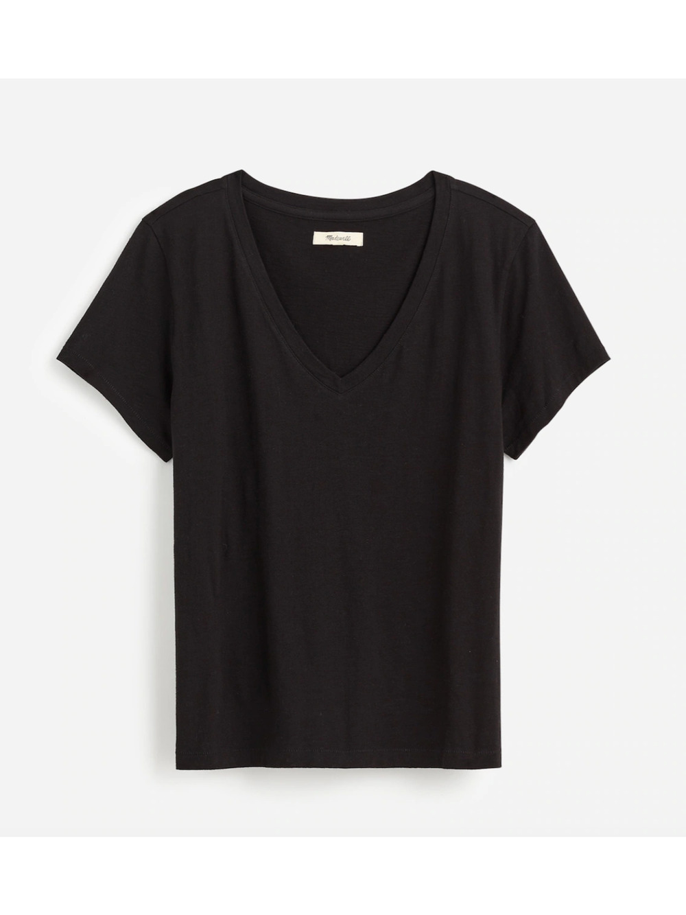 Madewell | NWT Easy V Neck Tee Soft Slub Black |‎ Sz XS